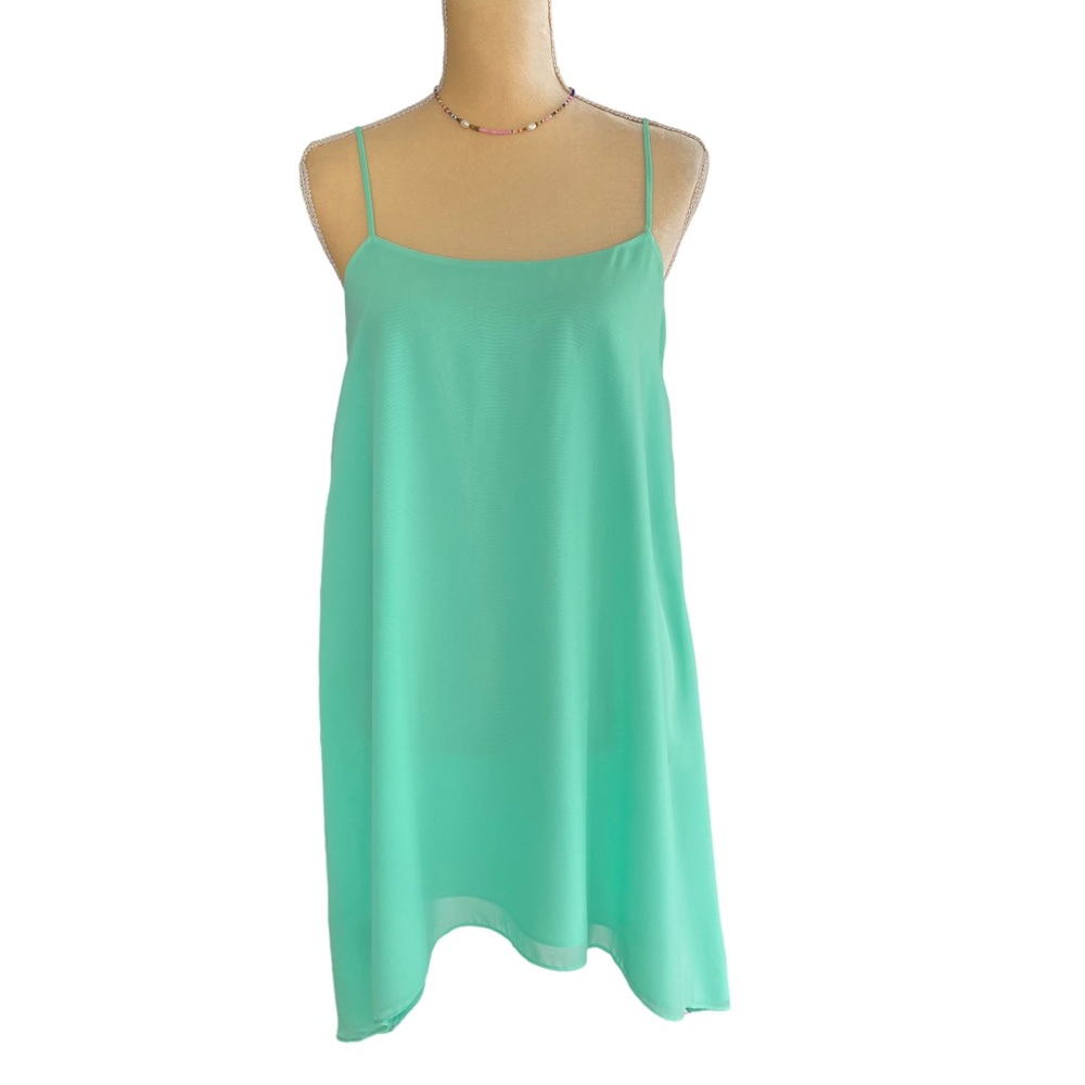 BCBGeneration Women’s Low Back Green Flowy Slip Dress  Size: XS